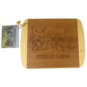 A Slice Of Pennsylvania State Bamboo Cutting Cheese Board Laser Etched 11x9